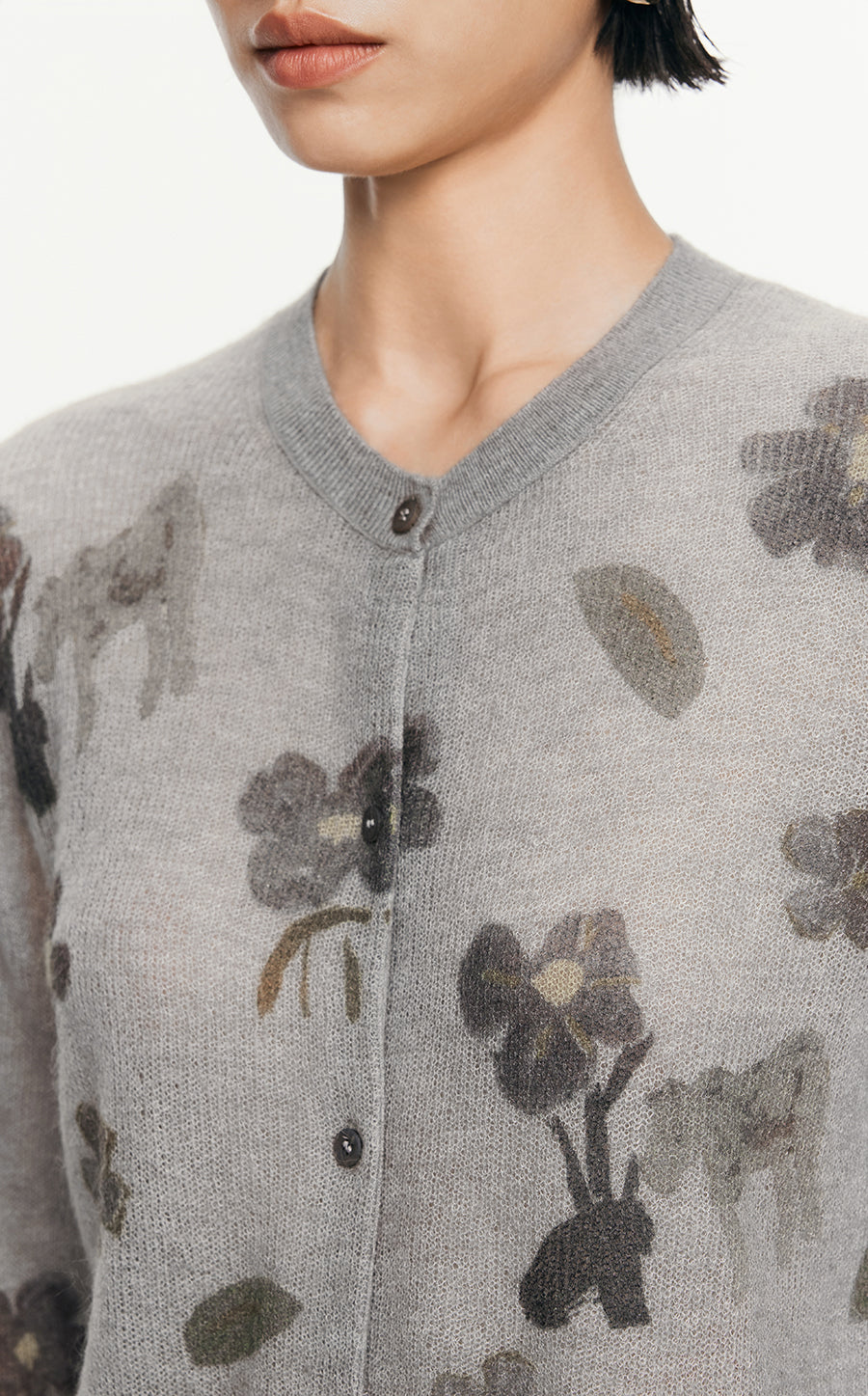 Sweater/JNBY Printed Short Cardigan Sweater