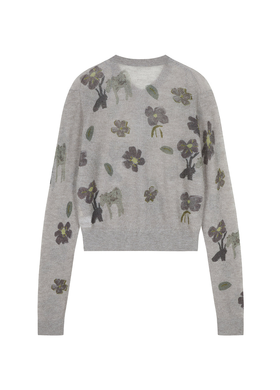 Sweater/JNBY Printed Short Cardigan Sweater