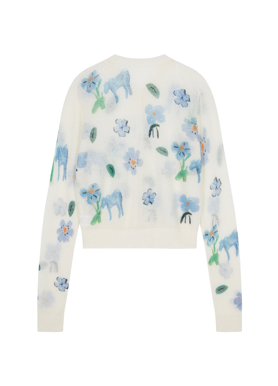 Sweater/JNBY Printed Short Cardigan Sweater