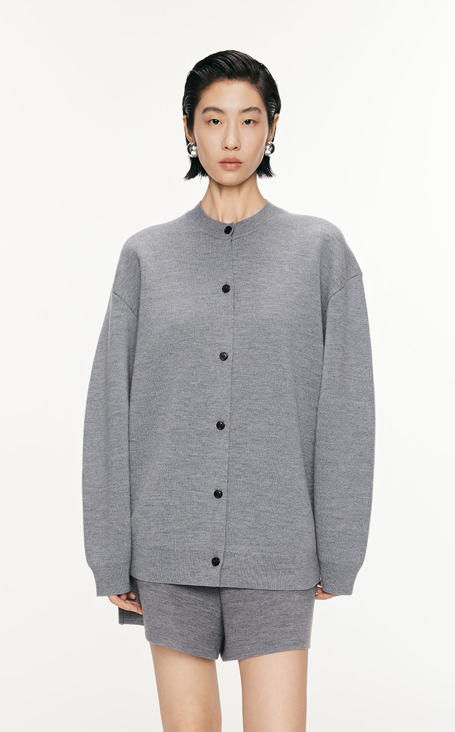 Sweater / JNBY Relaxed Wool H-shape Cardigan