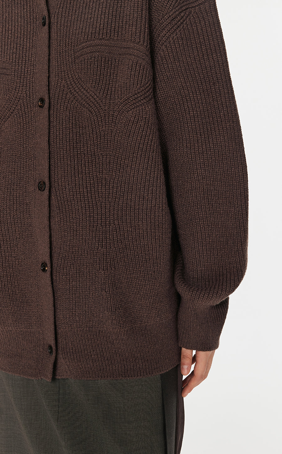 Sweater / JNBY Wool-blend Collarless Cardigan