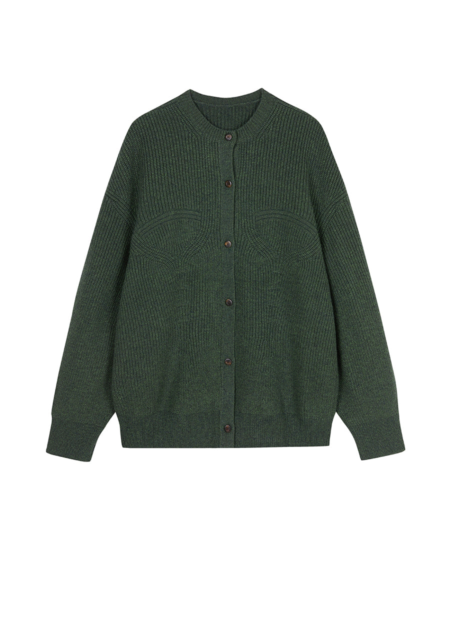 Sweater / JNBY Wool-blend Collarless Cardigan