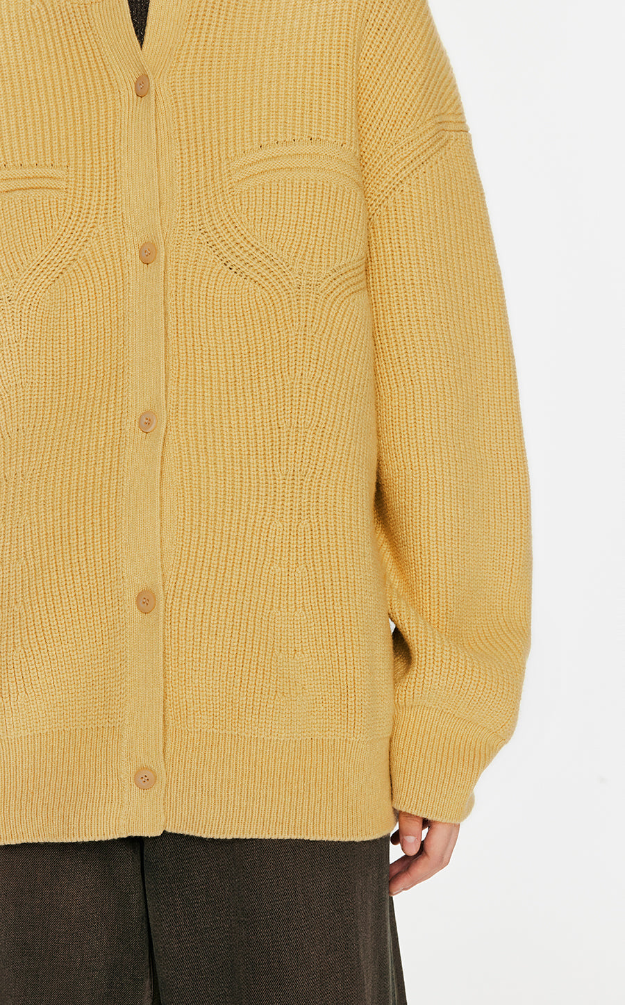 Sweater / JNBY Wool-blend Collarless Cardigan