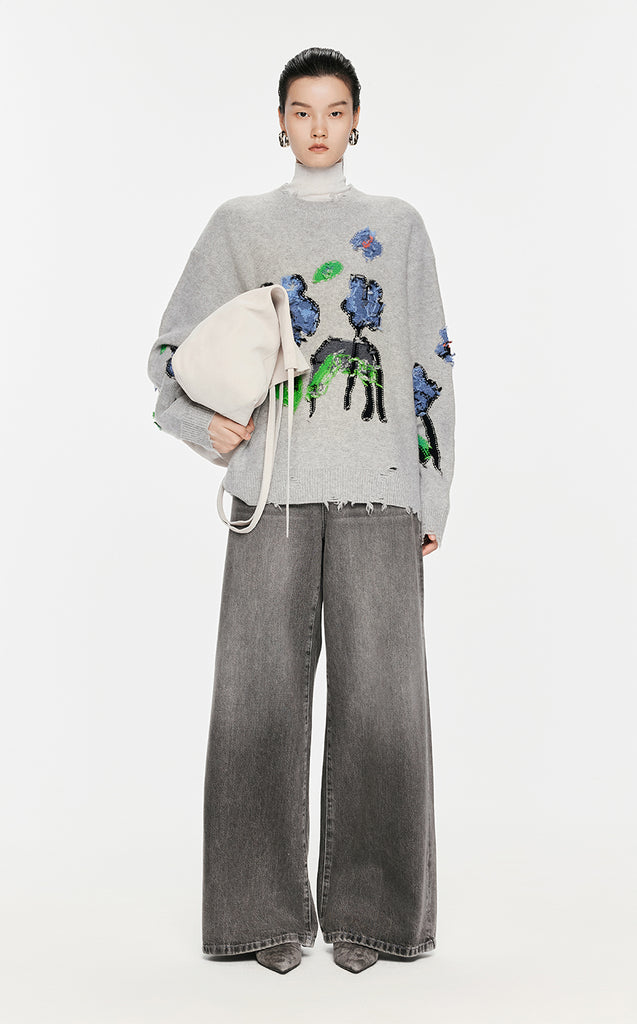 Sweater / JNBY Floral-pattern Oversize Jumper – JNBYPLUS