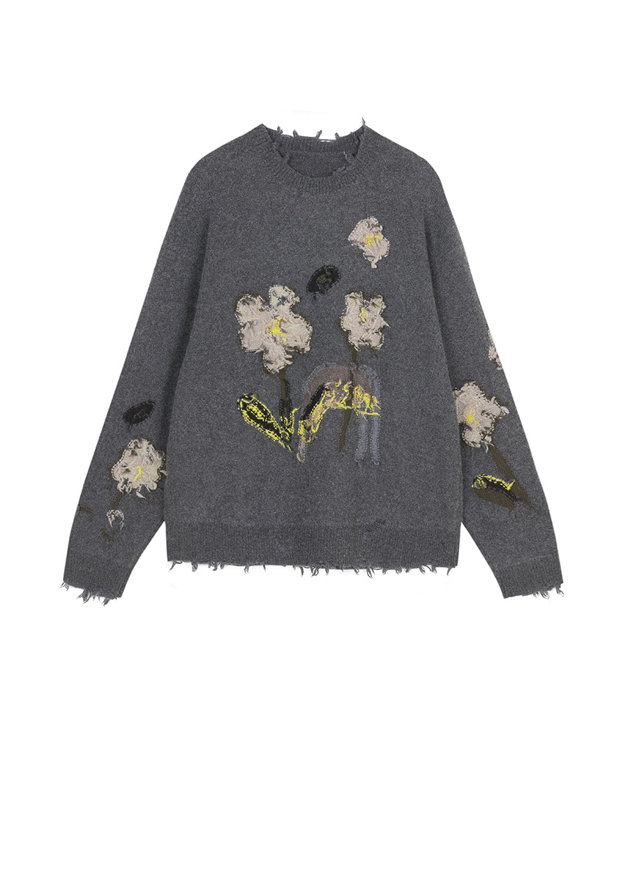 Sweater / JNBY  Floral-pattern Oversize Jumper