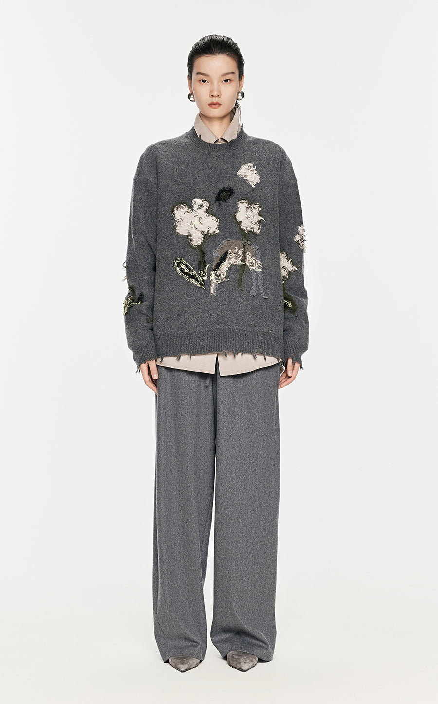 Sweater / JNBY  Floral-pattern Oversize Jumper