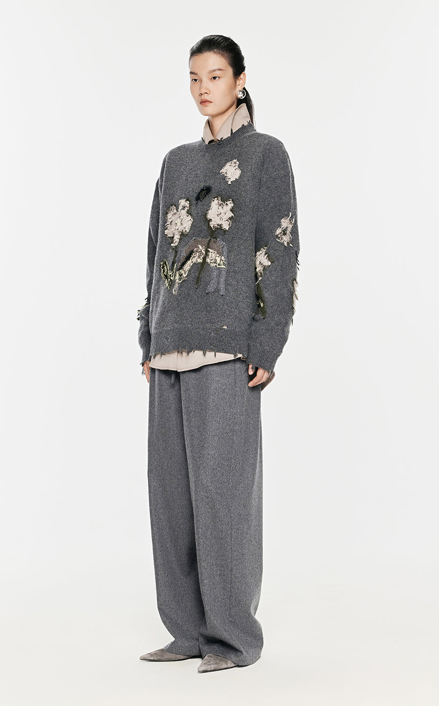 Sweater / JNBY  Floral-pattern Oversize Jumper