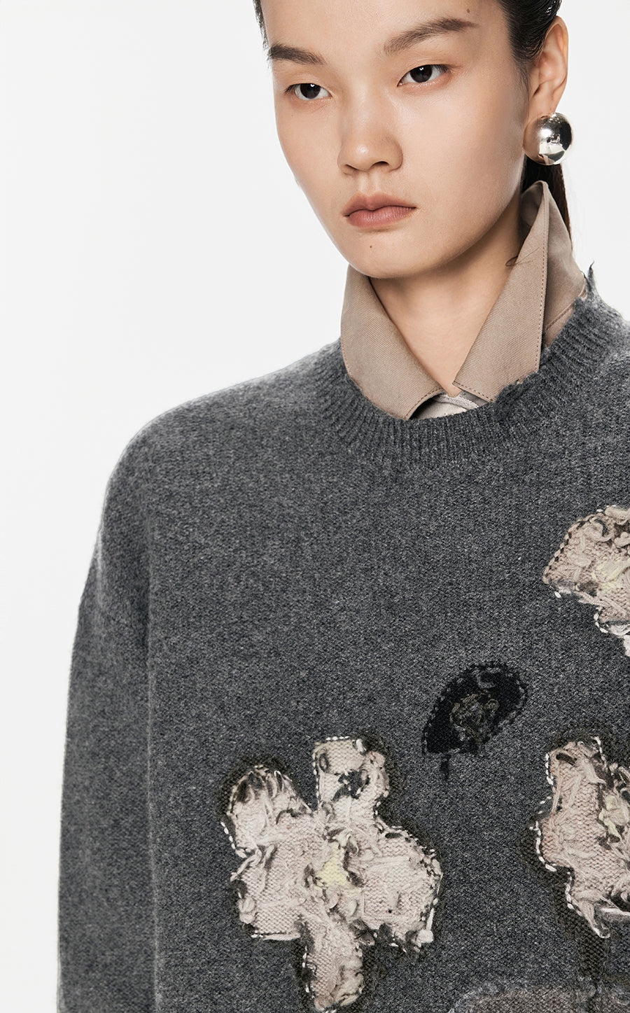 Sweater / JNBY  Floral-pattern Oversize Jumper