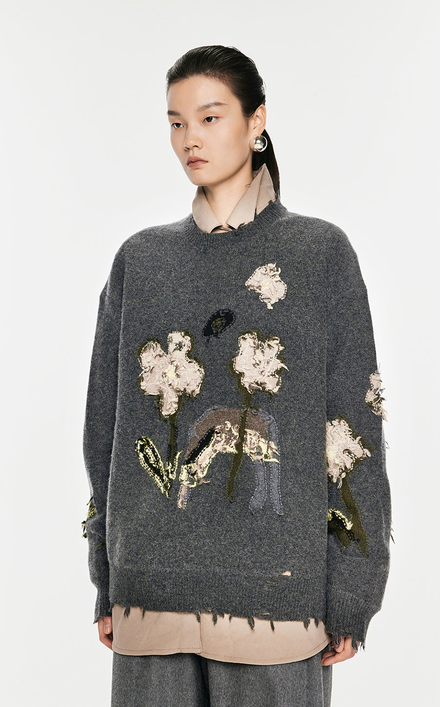 Sweater / JNBY  Floral-pattern Oversize Jumper