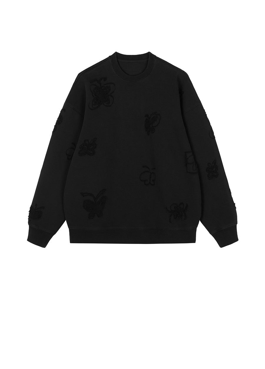 Sweatershirt / JNBY  Oversize Butterfly-embellished Sweatershirt