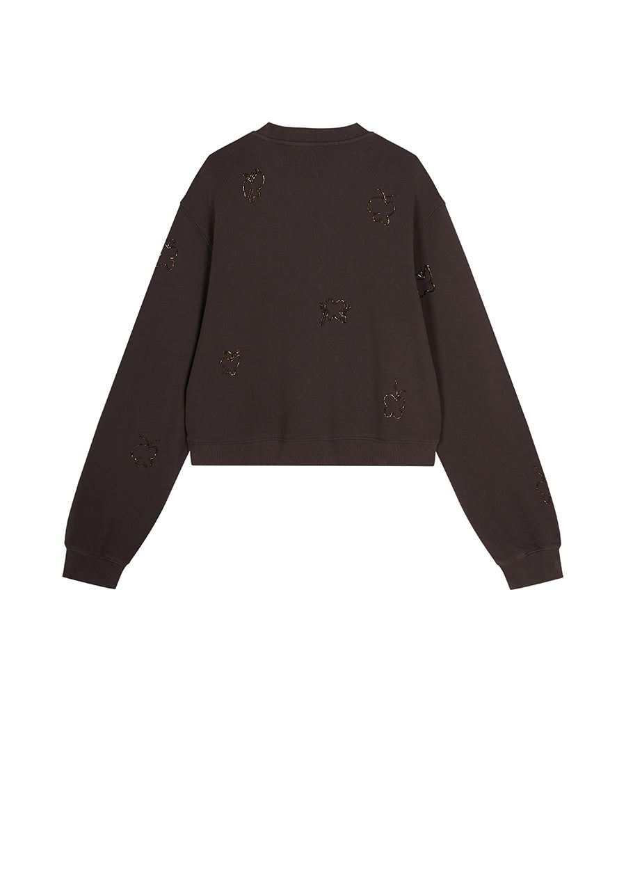 Sweatershirt / JNBY Relaxed Butterfly-embellished Crew-neck Sweatshirt