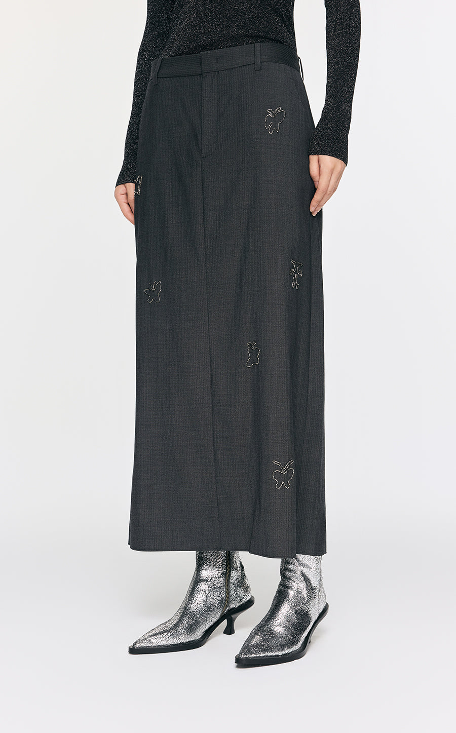 Skirt / JNBY Butterfly Pattern Straight Long Skirt