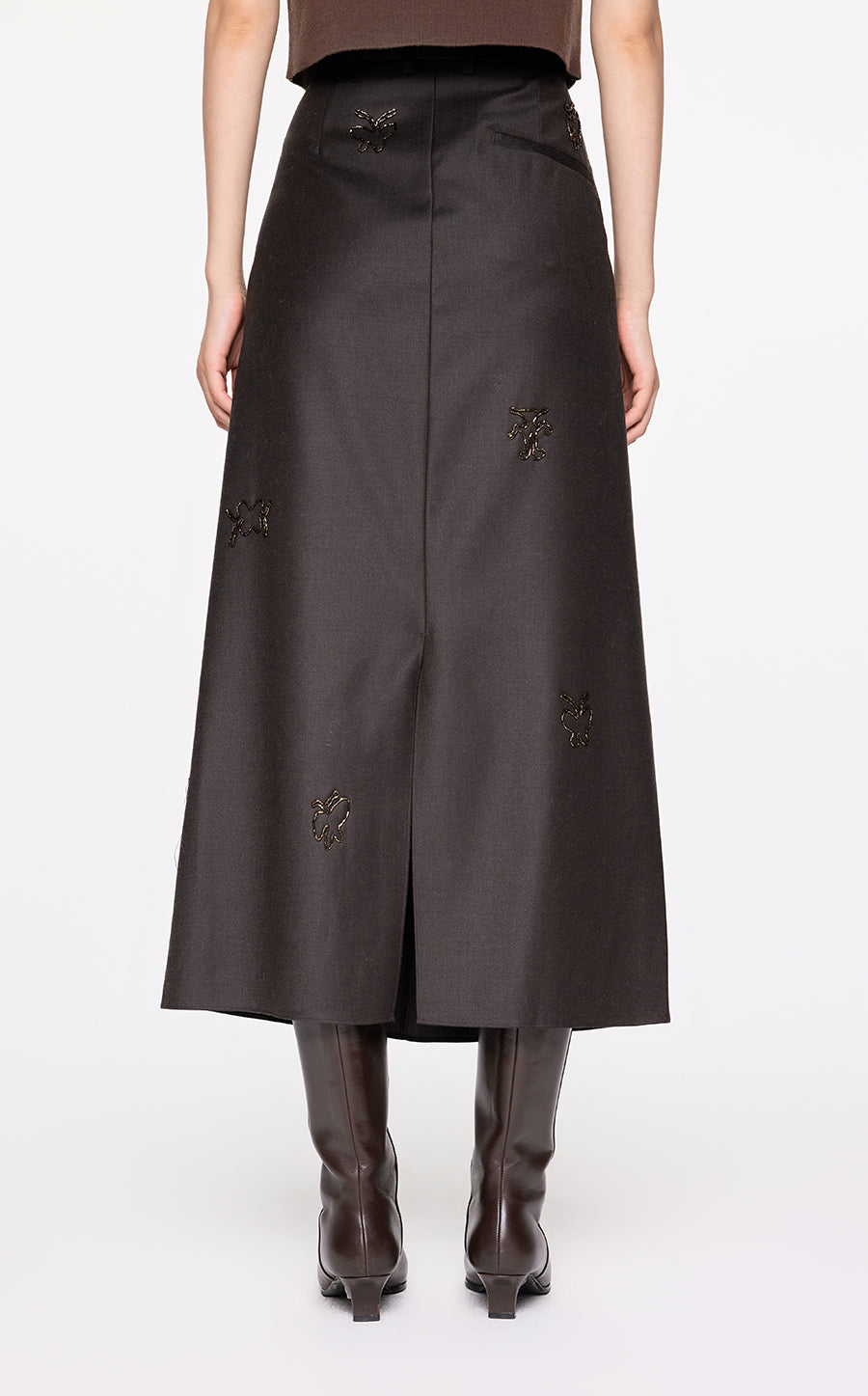 Skirt / JNBY Butterfly Pattern Straight Long Skirt