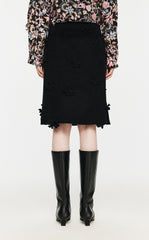 Skirt / JNBY Floral-embellished A-line Wool Skirt