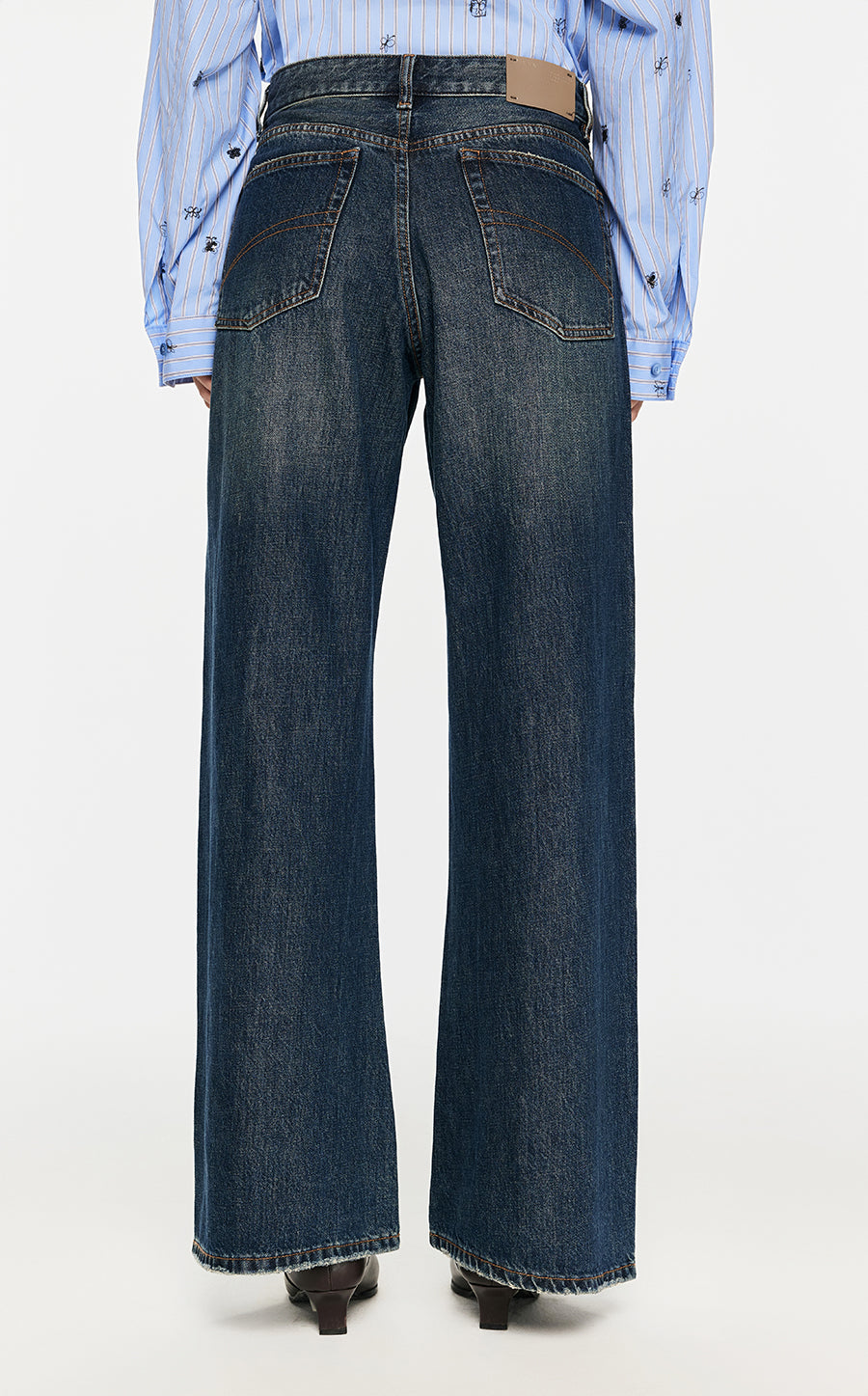 Pants / JNBY Butterfly-embellished Wide-leg Jeans