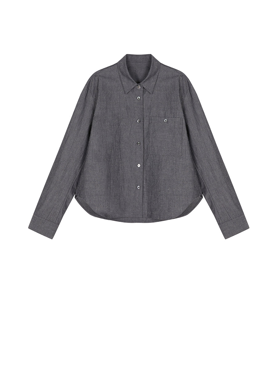 Shirt / JNBY Cotton-Blend Eco-Friendly Long-Sleeved Shirt