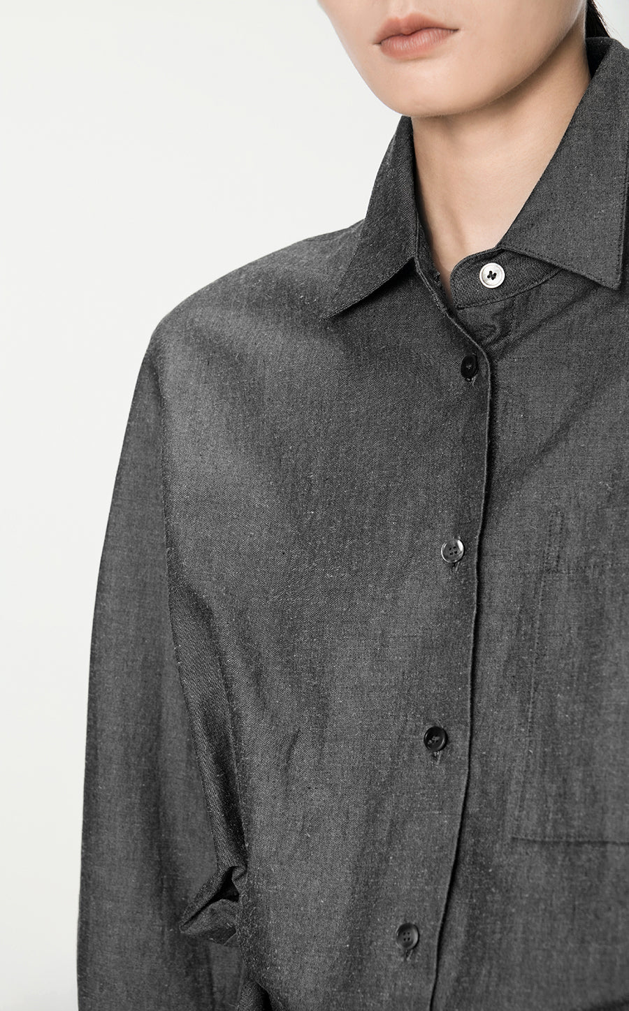 Shirt / JNBY Cotton-Blend Eco-Friendly Long-Sleeved Shirt