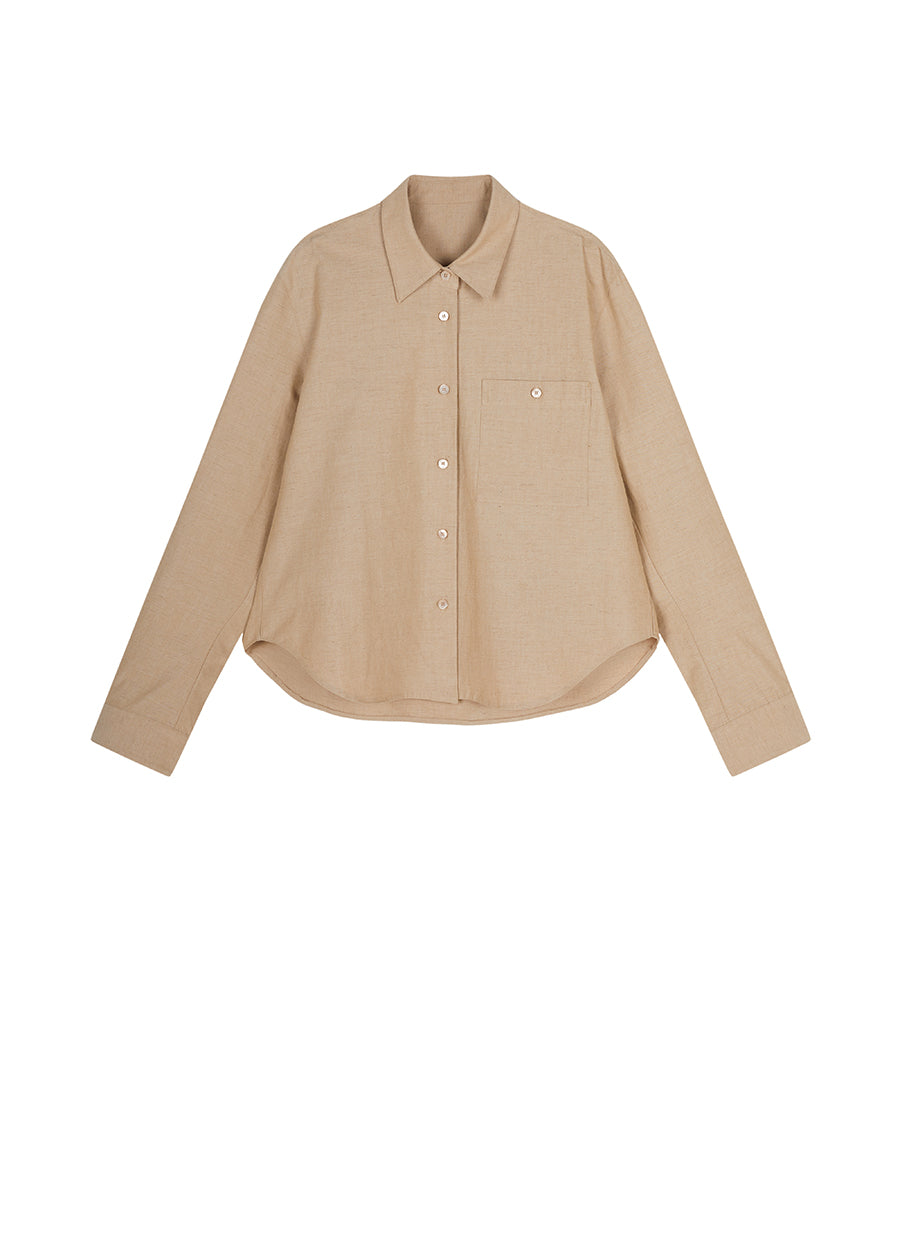 Shirt / JNBY Cotton-Blend Eco-Friendly Long-Sleeved Shirt