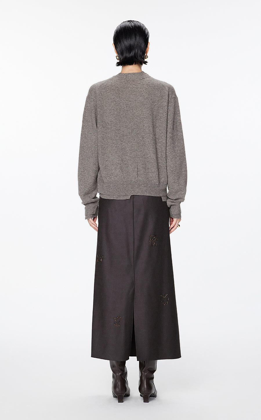 Sweater / JNBY Loose-Fit  Wool-yak hair Short Cardigan