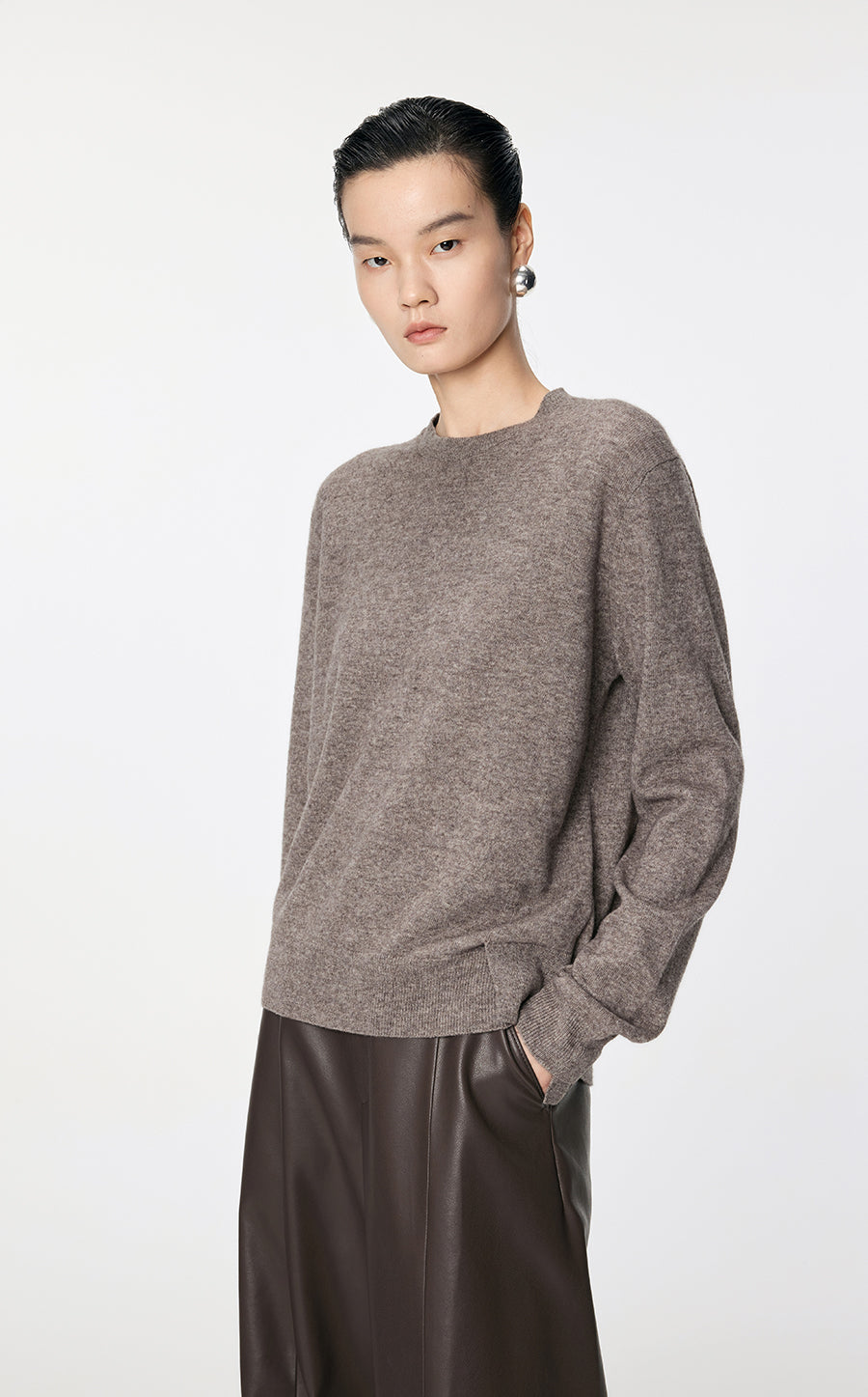 Sweater / JNBY Asymmetrical  Wool & Yak Sweater