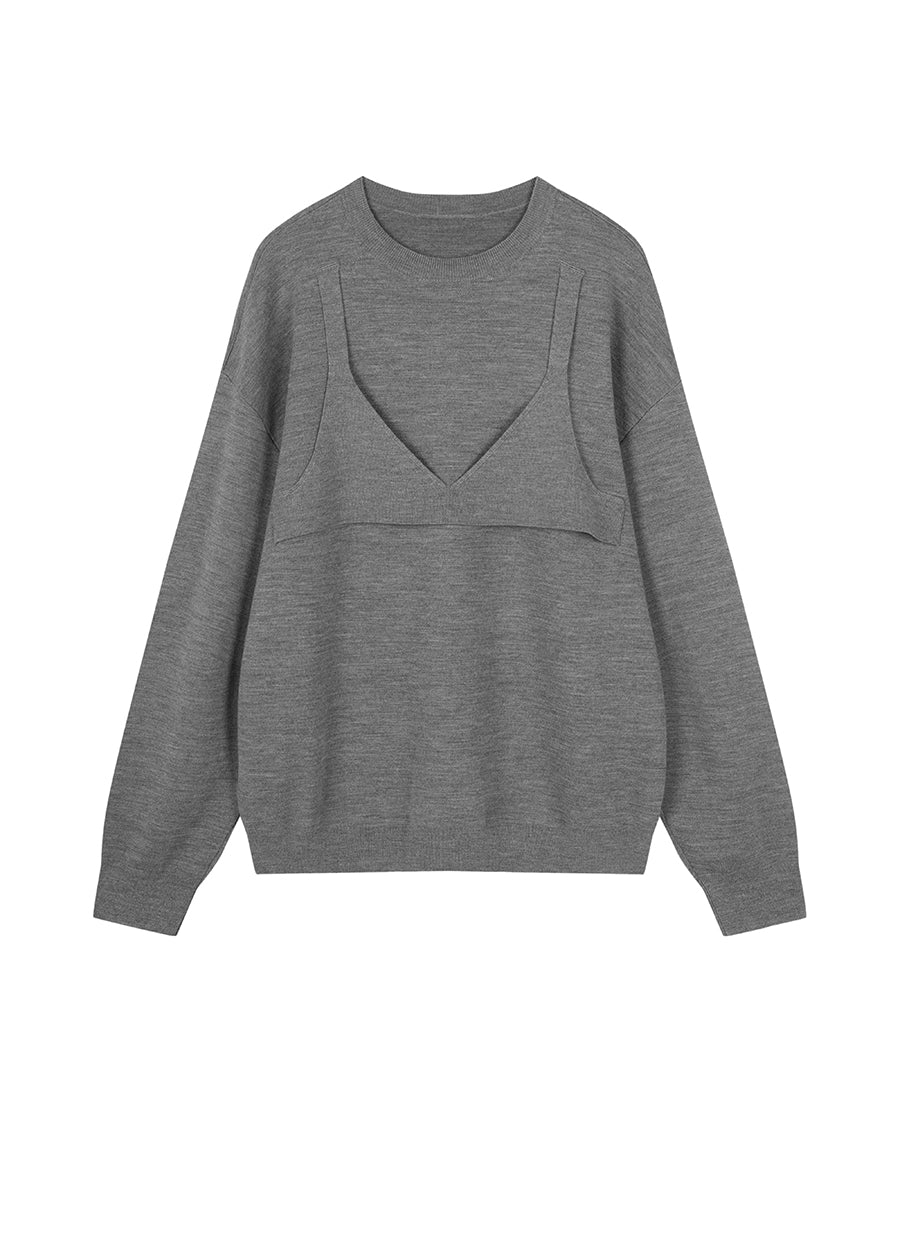 Sweater / JNBY Relaxed Round-Neck Wool Jumper