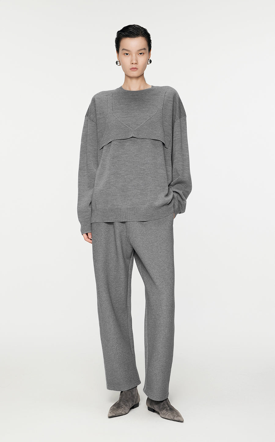 Sweater / JNBY Relaxed Round-Neck Wool Jumper