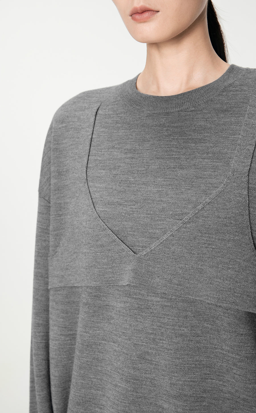 Sweater / JNBY Relaxed Round-Neck Wool Jumper