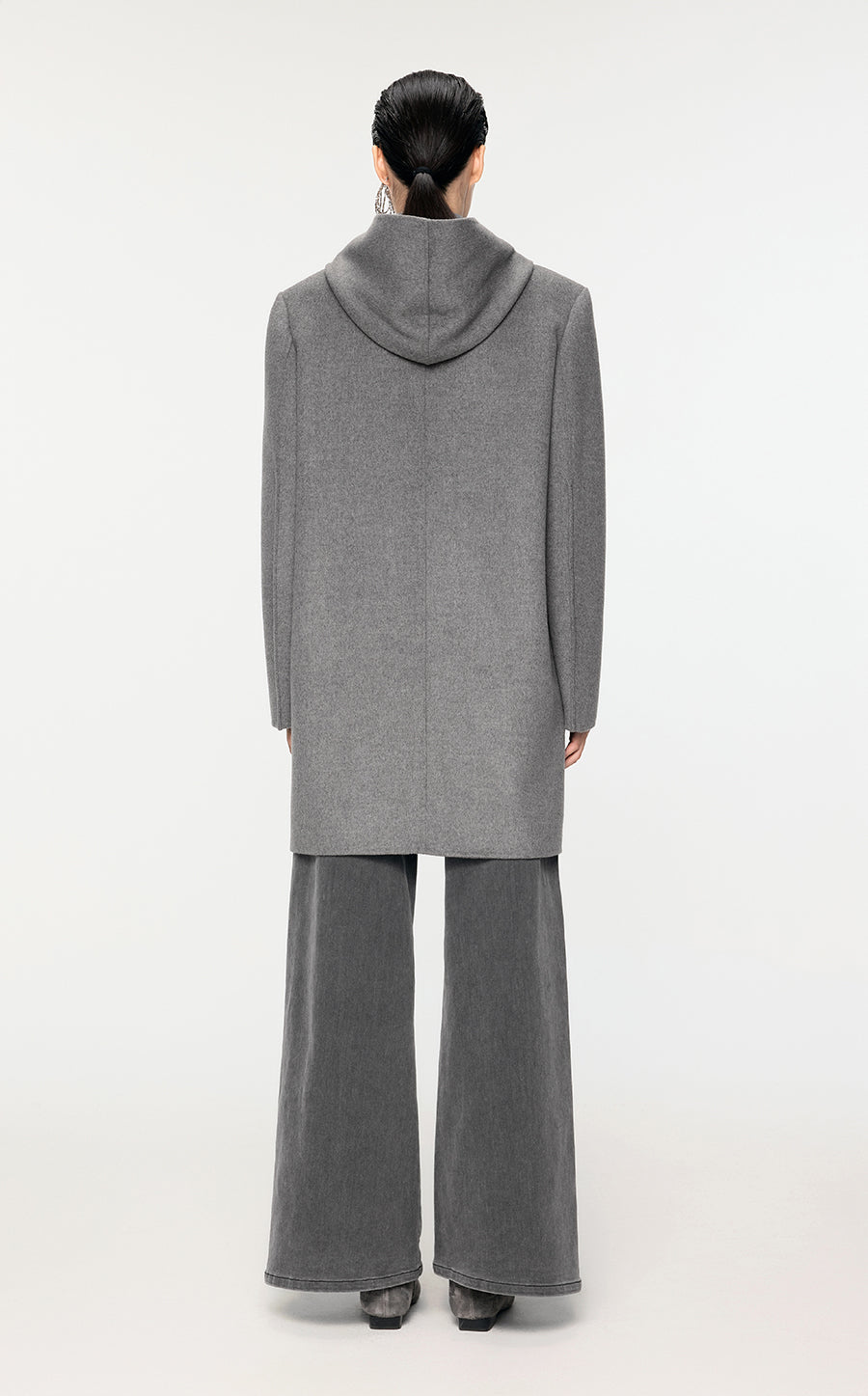 Coat / JNBY H-Shape Wool-Blend Hooded Coat