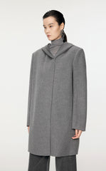 Coat / JNBY H-Shape Wool-Blend Hooded Coat