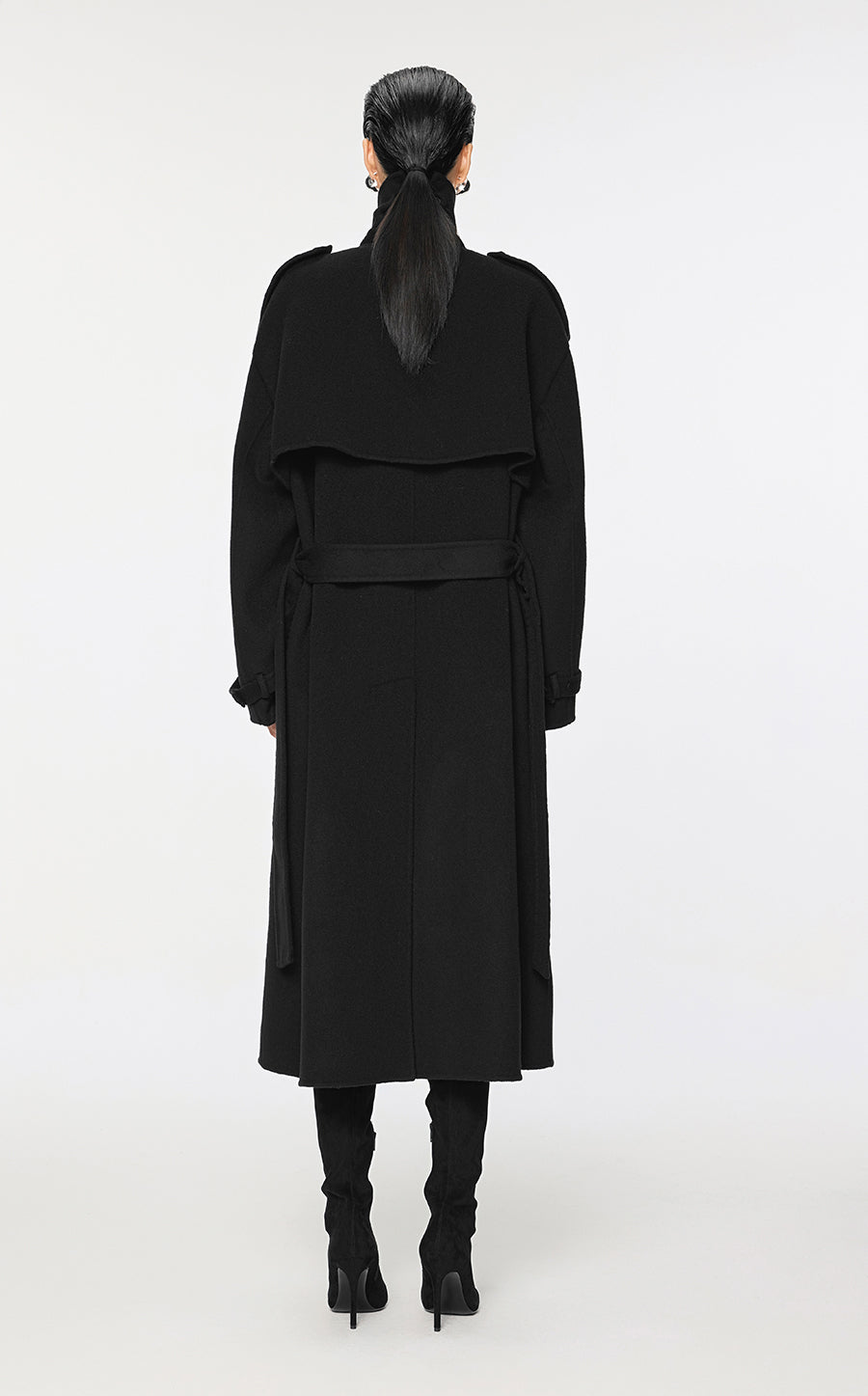 Coat / JNBY Double-Breasted Wool Trench Coat