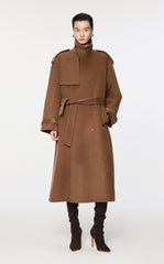 Coat / JNBY Double-Breasted Wool Trench Coat