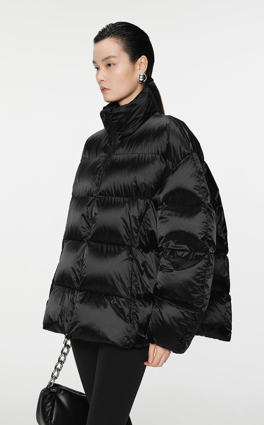 Downcoat / JNBY Oversize Stand-Collar Nylon Down Coat