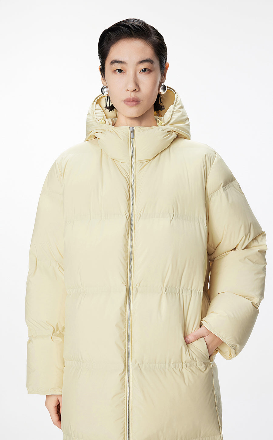 Coat / JNBY Luxe Ultra-Long Seamless Goose Down Coat