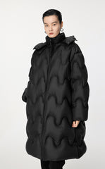 Downcoat / JNBY Oversize Wavy-Line Hooded Down Coat