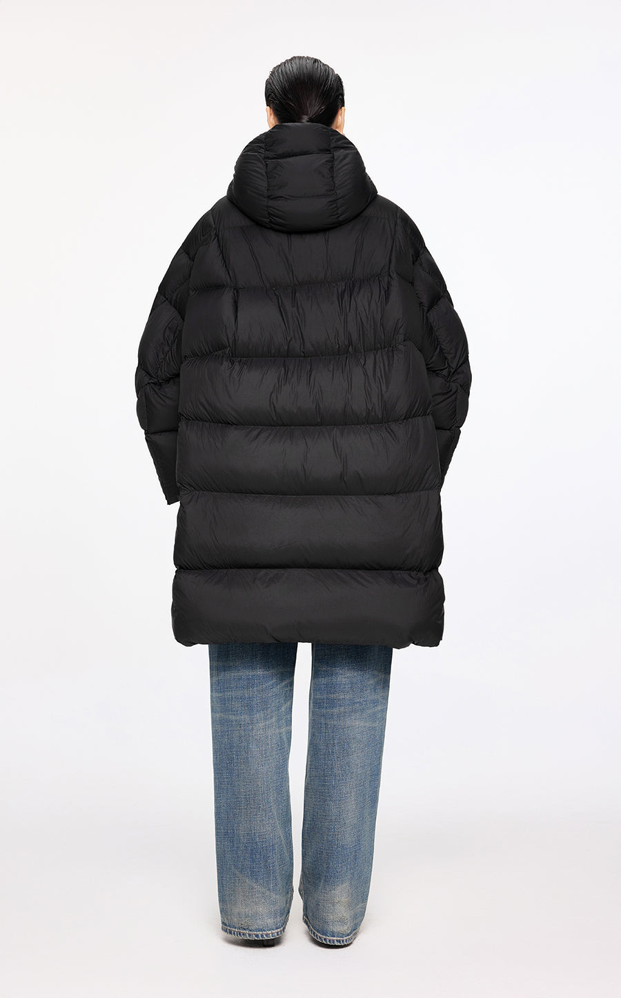 Downcoat / JNBY Irregular Mid-Length Hooded Down Coat