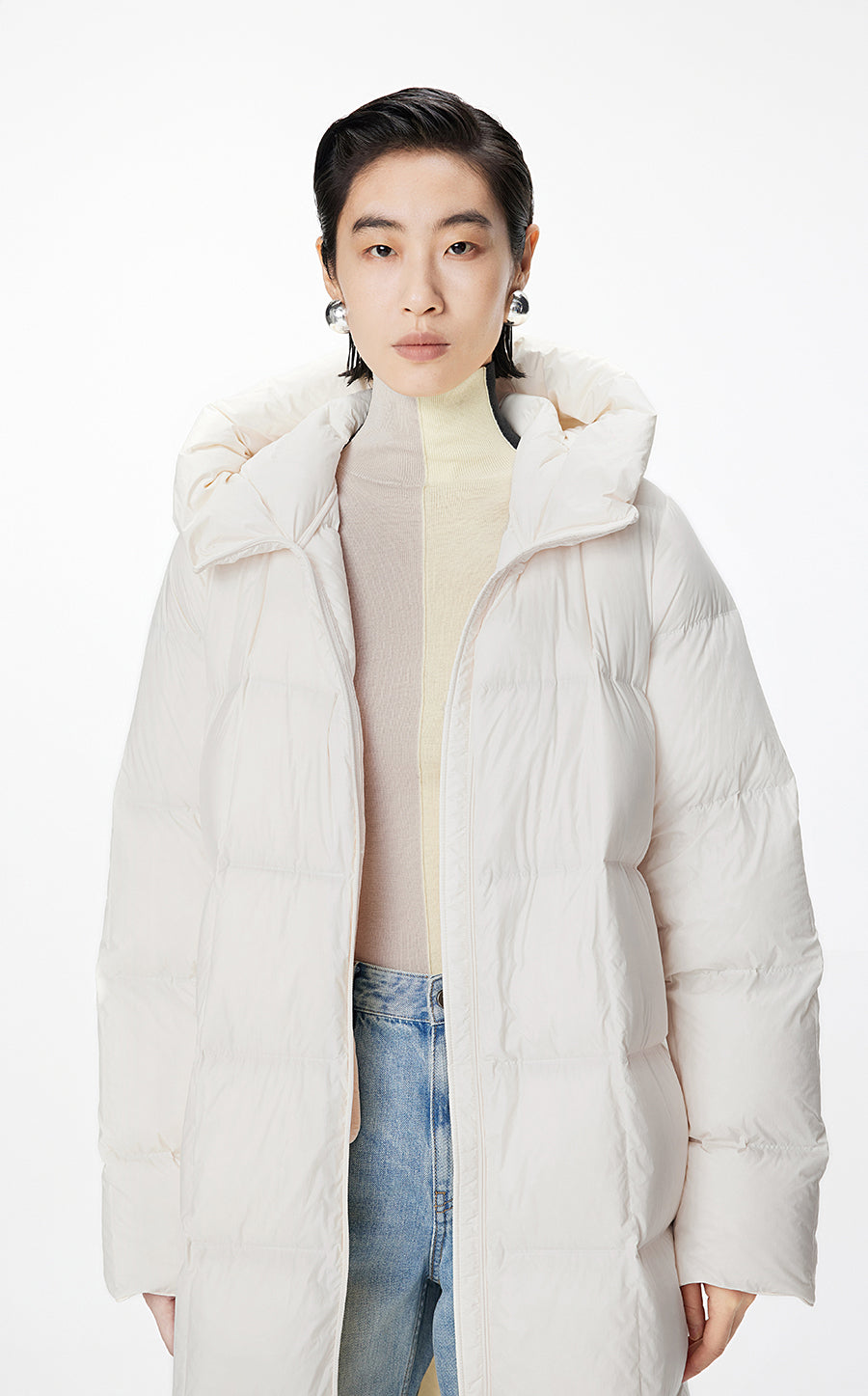 Coat / JNBY Imported Duck Down Boxy Stitching Puffer