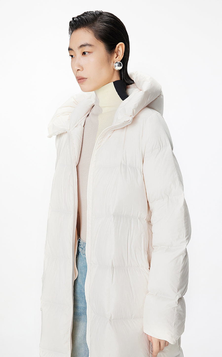 Coat / JNBY Imported Duck Down Boxy Stitching Puffer