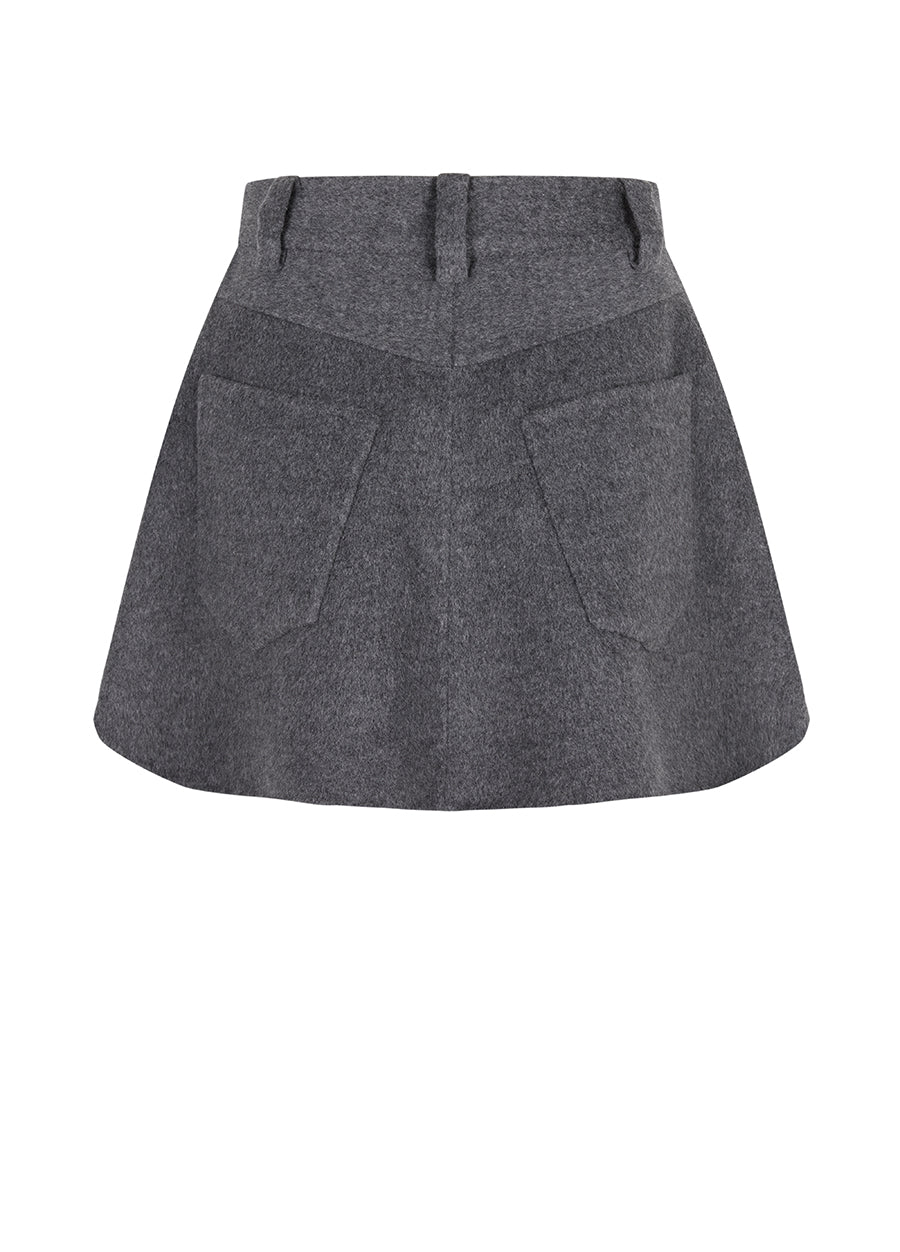 Skirt / JNBY A-Type Wool Short Waist Skirt