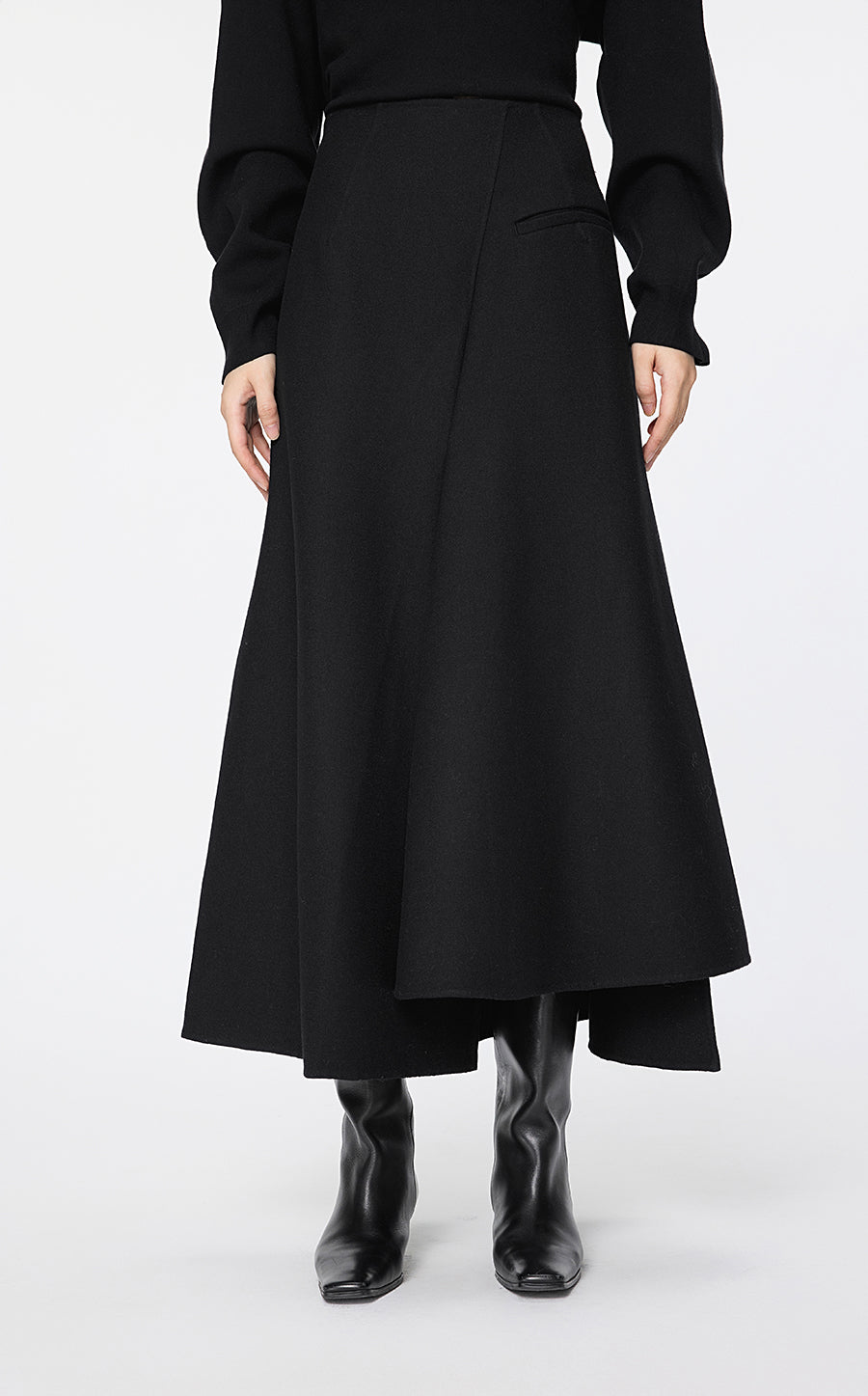 Skirt / JNBY Tailored Twill A-Line Long Skirt