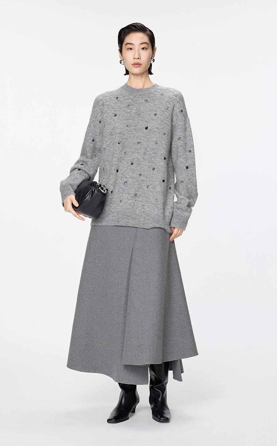 Skirt / JNBY Tailored Twill A-Line Long Skirt