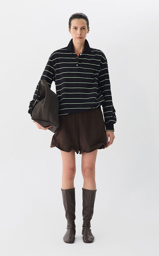 T-shirt / JNBY Striped Cotton Long-Sleeve Polo