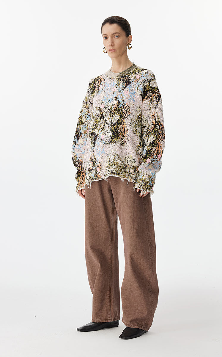 Sweater / JNBY Oversized Floral Knit Sweater