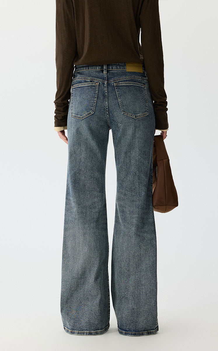 Pants / JNBY Flared Cuffed Denim Pants