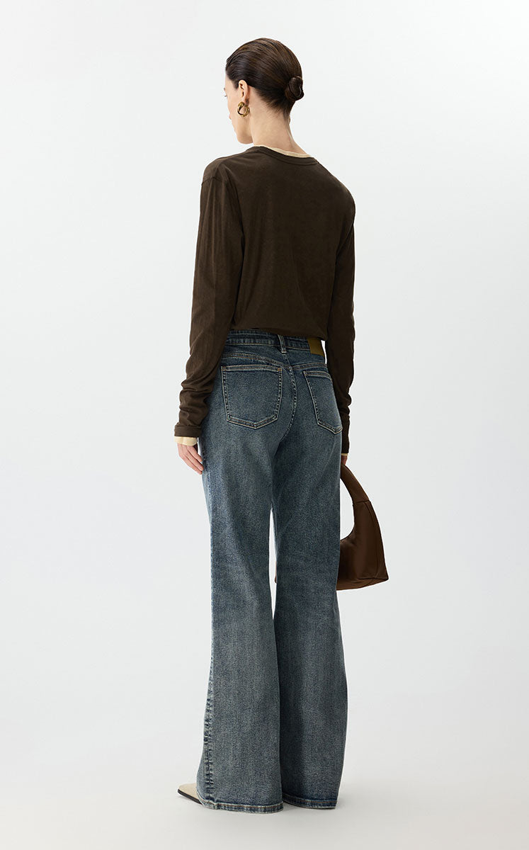 Pants / JNBY Flared Cuffed Denim Pants