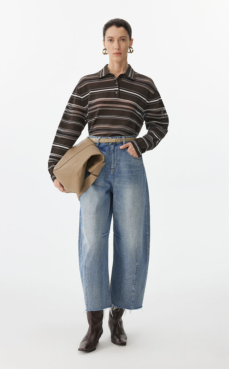 Pants / JNBY Raw Edge Banana Fit Cropped Trousers