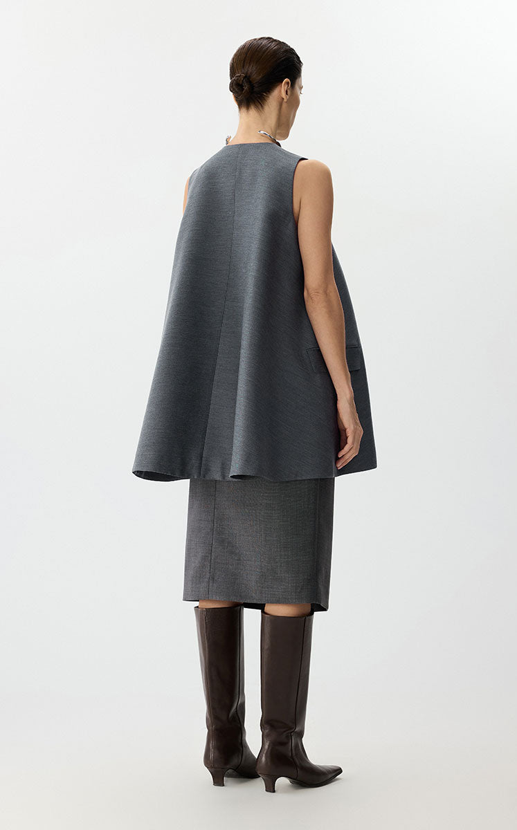 Dress / JNBY Sleeveless Wool-Silk A-Line Dress