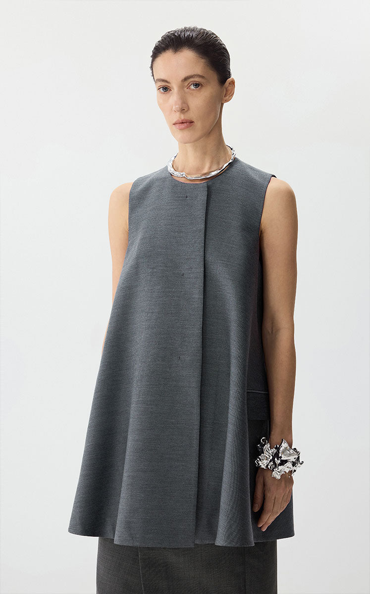 Dress / JNBY Sleeveless Wool-Silk A-Line Dress