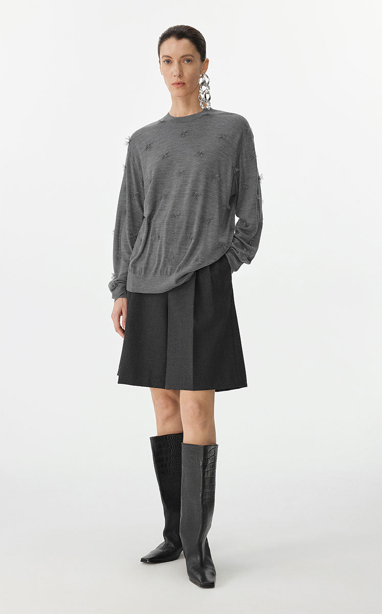 Sweater / JNBY 3D Floral Loose Knit Sweater