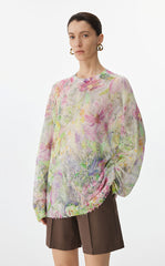Sweater / JNBY Watercolor Floral Oversized Knit Sweater