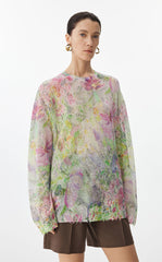 Sweater / JNBY Watercolor Floral Oversized Knit Sweater